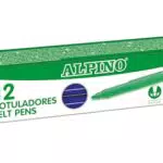 Alpino - Astuccio 12 pennarelli stand. Blu scuro, Pennarelli lavabili per bambini