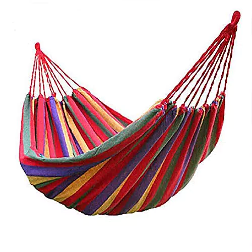 Amaca da Giardino 1 Persone in Cotone da Campeggio Viaggio Interni ed Esterni Portata Massima 150 kg Multicolori