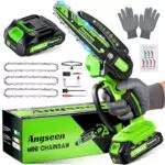 Angseen Mini Motosega a Batteria Per Potatura con 3 Catene