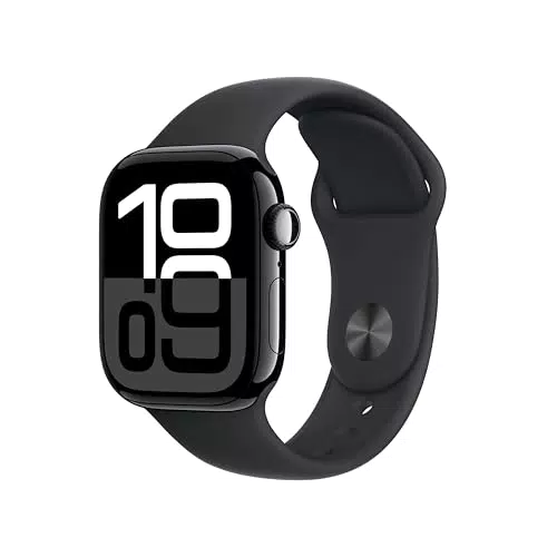 Apple Watch Series 10 GPS 42 mm Smartwatch con cassa in alluminio e cinturino Sport Loop Nero - S/M. Fitness tracker