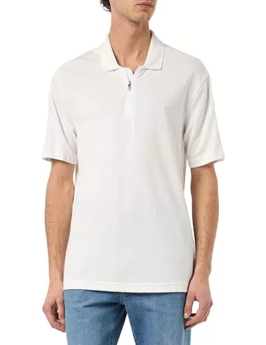 Armani Exchange AX Stacked Logo Cotton Piquet Zip Up Polo