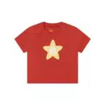 AS Roma T-Shirt Rossa con Logo Lupetto Stella Stampato