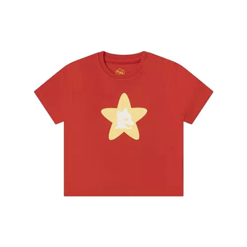 AS Roma T-Shirt Rossa con Logo Lupetto Stella Stampato