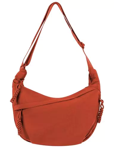 Ausing Borse a Tracolla per Donna Borsa a Mezzaluna Borsa Crossbody Leggero Trasportare Arancione