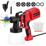 Aytop Pistola a Spruzzo, 400W Pistola a Spruzzo Elettrica con 4 Ugelli 3 Modelli Pistola per Verniciatura con Valvola Regolabile 800ML Contenitore Staccabile Spruzzatori di Vernice per Armadi Pareti