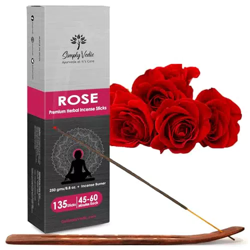 Bastoncini di incenso alla rosa Simply Vedic 250 grammi