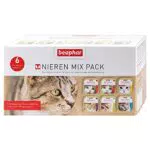 beaphar - Dieta renale Mix Pack per Gatti - Alimenti dietetici - Ridotto Contenuto di fosforo - con prezioso Olio di Salmone - Supporta la Funzione renale - Cibo Delicato per buongustai - 6 Ciotole