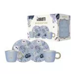 Bialetti Set 2 tazzine e 2 piattini Bridgerton, Porcellana
