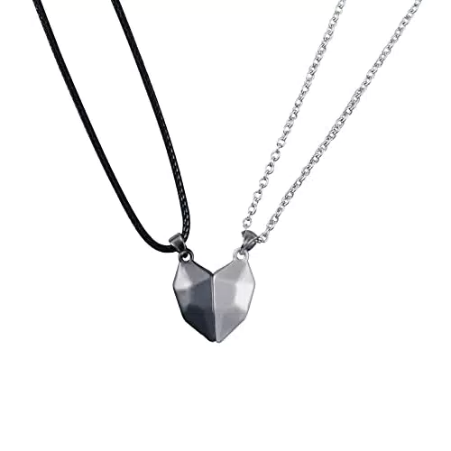 BOCHOI Coppia Collana Magnete Attrazione Collana Abbinata Due Anime Un Ciondolo Cuore per Fidanzato Fidanzato Donna Uomo Gioielli Regalo