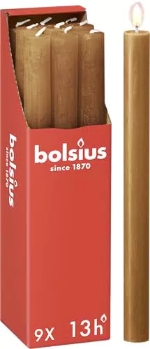 Bolsius Rustik - Candele a bastoncino, colore marrone chiaro