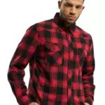 Brandit Check Shirt Long Sleeve, Uomo, Red/Black