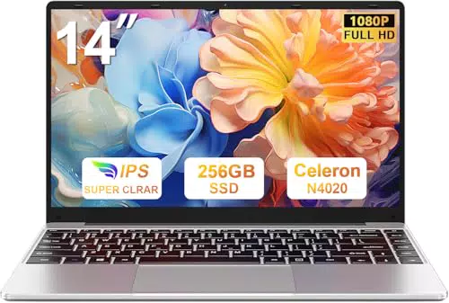 bvate PC Portatile 14 Pollici Laptop Win 11 256 GB ROM Celeron N4020 2.4G+5G WiFi upto 2.8 GHz Supporta l'espansione SSD 1TB 4.2 USB HDMI Tastiera Italiana Membrana Mouse Senza Fili-Sliver-B