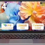 bvate PC Portatile 14 pollici Notebook Win 11 upto 2.8 GHz 256 GB ROM Supporta l'espansione SSD 1TB Celeron N4020 2.4G+5G WiFi 4.2 USB HDMI Tastiera italiana membrana mouse senza fili-Grigio-A