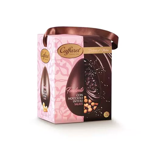 Caffarel Delizie d'Italia uovo adulto Pasqua, cioccolato fondente nocciole piemonte I.G.P.