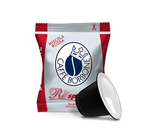 CAFFÈ BORBONE Respresso, Miscela Rossa - 50 Capsule - Compatibili con le Macchine ad uso domestico Nespresso