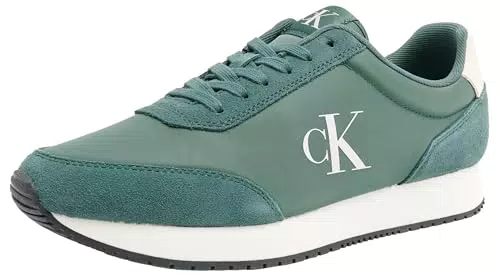 Calvin Klein Jeans Sneakers in Pelle Verde con Logo Laterale
