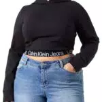 Calvin Klein Jeans Tape Milano Hoodie J20j221413, Felpa con Cappuccio e Zip Donna