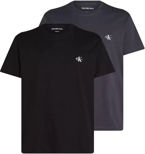 Calvin Klein T-shirt Maniche Corte Uomo Confezione da 2 Monologo Scollo Rotondo