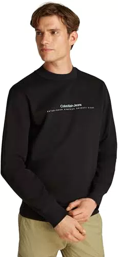 Calvin Klein Uomo Felpa Minimal Logo Scollo Rotondo