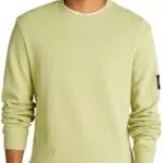 Calvin Klein Uomo Maglietta Maniche Lunghe Badge Waffle Cotone