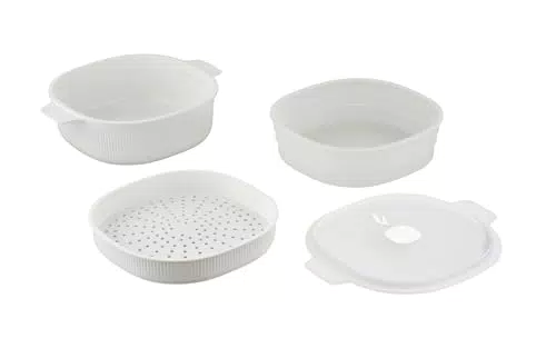 CARE + PROTECT Vaporiera/Pentola a vapore per microonde. Contenitore ideale per cuocere a vapore