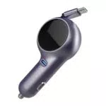 Caricatore Auto Retrattile, Caricabatterie Auto 2 in 1 60W