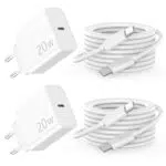 Caricatore for iPhone 15/15 Plus/15 Pro/15 Pro Max, 2-Pack 20W USB C Caricabatterie e 2M Tipo C Cavo per iPhone 15/15 Plus/15 Pro/15 Pro Max