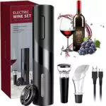 Cavatappi Elettrico per Vino, Set di Apribottiglie Elettrico 5 In 1 con Linea di Ricarica USB