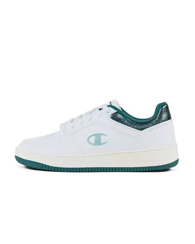 Champion RD18 Foil W Low, Sneakers Donna, Bianco/Verde Scuro
