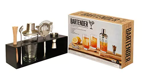 Coffret Bartender, Le kit du parfait mixologiste pour des cocktails made in U.S.A.: Le livre avec 1 pilon en bois