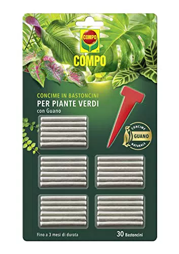 COMPO Concime in Bastoncini per Piante Verdi, Con Guano