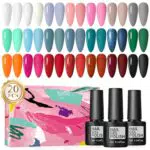 COSCELIA UV Nail Polish Set Smalto Semipermanente, 20 Colori Gel Chiodo Nail Polish Gel Smalto Starter Set per Unghie Regalo per Studio di Manicure Fai da Te