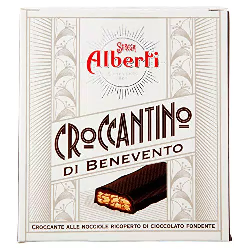 Croccantino Di Benevento Strega Alberti Cioccolato Fondente Croccante Nocciole 200 grammi Cubo Regalo