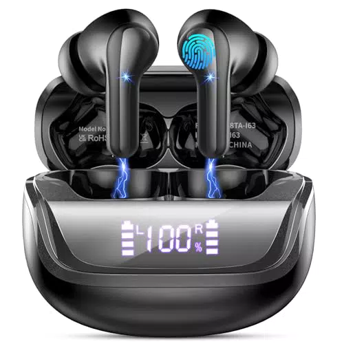 Cuffie Bluetooth 5.4, Auricolari Bluetooth Stereo HiFi con 4 HD ENC Cancellazione Rumore Microfono