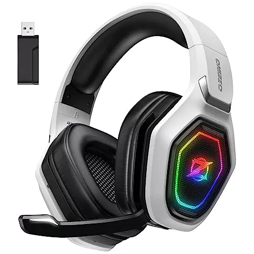 Cuffie Gaming Wireless per PC/Ps5/Ps4, 2, 4GHz Wireless+5.3 Bluetooth