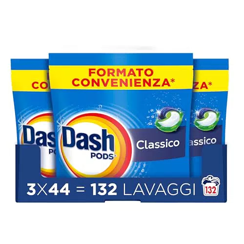 Dash Pods Detersivo In Capsule, 132 Lavaggi, Classico