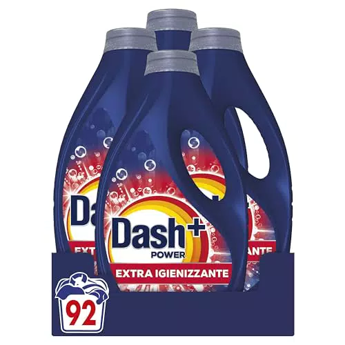 Dash Power Detersivo Liquido Lavatrice, 92 Lavaggi, Extra Igienizzante