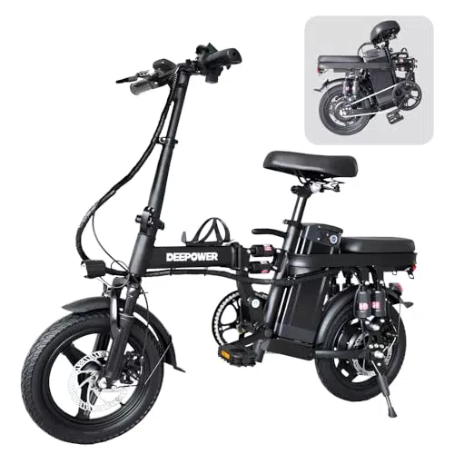 DEEPOWER Bicicletta elettrica pieghevole, bicicletta elettrica