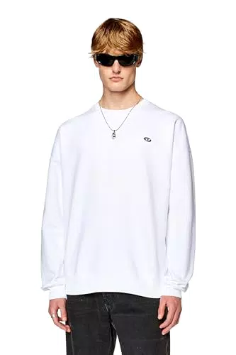 Diesel S-Rob-doval-pj Sweat-Shirt Maglia di Tuta, off White