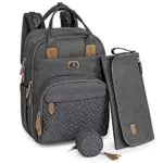Dikaslon Borsa Zaino Fasciatoio, Zainetto Fasciatoio Grande Multifunzione Borsa Bebè con Fasciatoio Portatile
