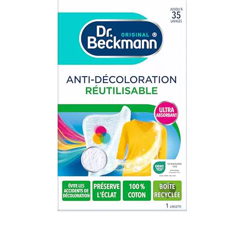 Dr. Beckmann Salvietta anti-scolorimento riutilizzabile x1 Protezione contro la decolorazione e mantenimento della brillantezza dei colori Fibra 100% cotone efficace fino a 30 lavaggi