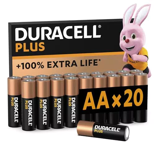 Duracell Batterie Plus AA, Pile Alcaline 1.5V, Fino al 100% di extra durata