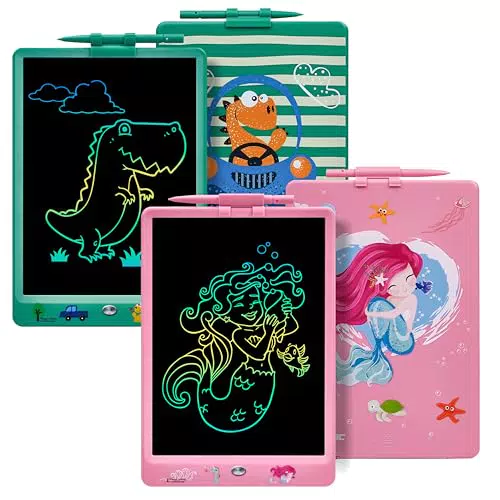 DYNASONIC Tavoletta di scrittura LCD a colori da 10 pollici per bambini. Lavagna magnetica per disegnare. Giocattolo educativo. Regalo per bambini