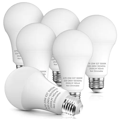 Eastiya Lampadine LED E27 23W, Bianco Caldo 3000K, Equivalenti a 150W