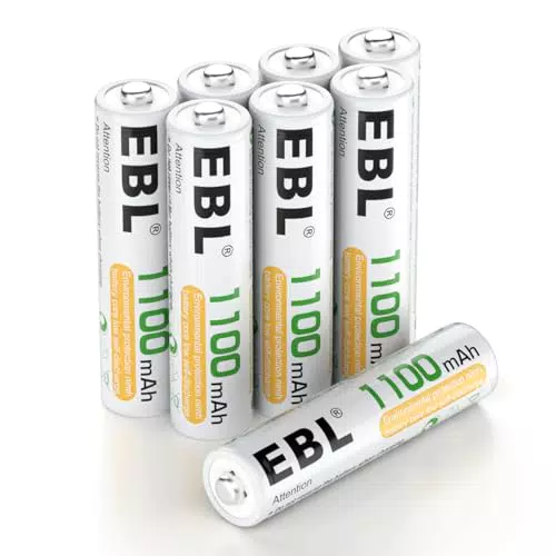 EBL 1.2V AAA Batterie Ricaricabili con 1200 Tech, Pile Ricaricabili da 1100mAh Ni-MH con Comodo Astuccio