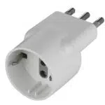 Electraline 71064 Adattatore con Spina Disassata Salvaspazio da Schuko a Spina Grande Italiana 16A