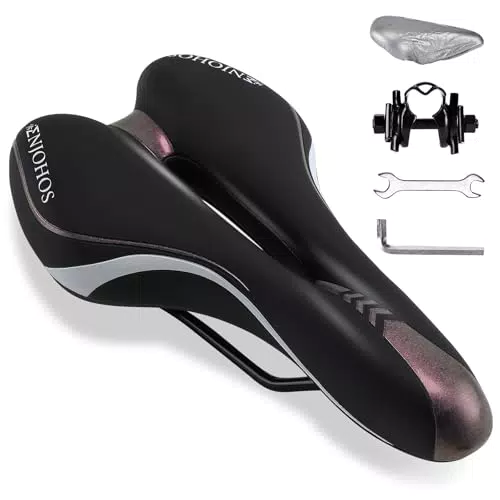 ENJOHOS Sella MTB Antiprostata, Sella Bici da Corsa Ergonomica Sellino Bicicletta Impermeabile Sella Bici Comoda per Uomo Donna Mountain Bike