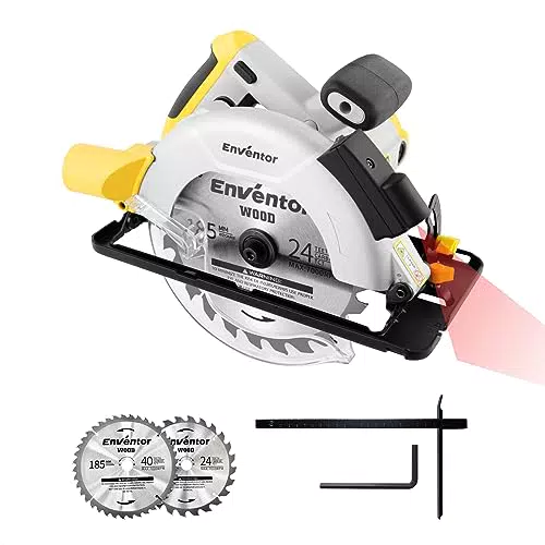 Enventor Sega Circolare 1200W, Sega Circolare per Legno 5800RPM
