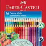 Faber-Castell 112442 - Matita colorata Colour Grip, astuccio in cartone da 36 pezzi