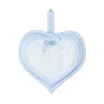 Filet - Fiocco Nascita Bambino a forma di cuore, Colore azzurro